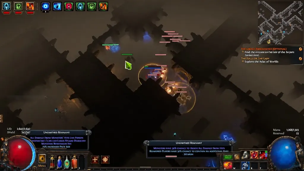 Expedition Unearthed Remnant tooltips during Path of Exile mapping